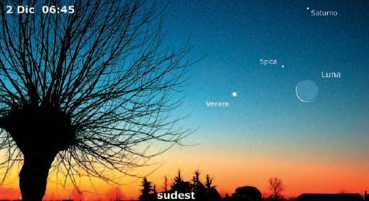 Congiunzione Venere Luna con la presenza anche di Spica