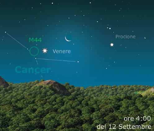 la Luna avvicina Venere