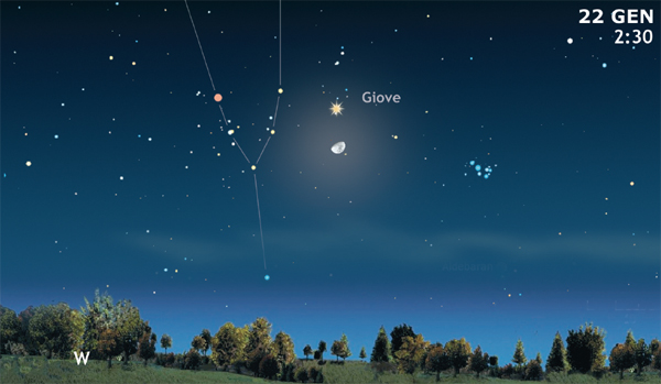 Congiunzione tra Luna e Giove