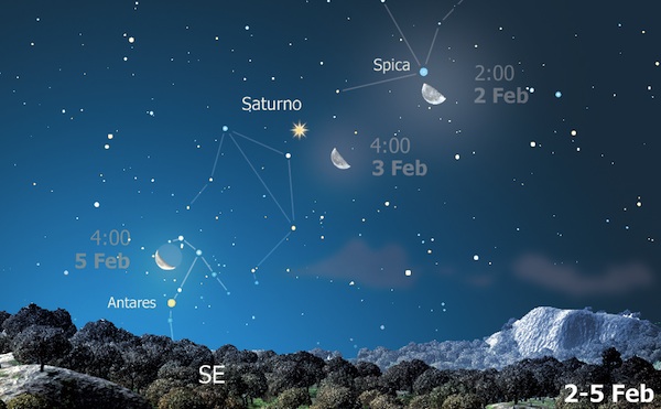 la Luna in congiunzione con Spica