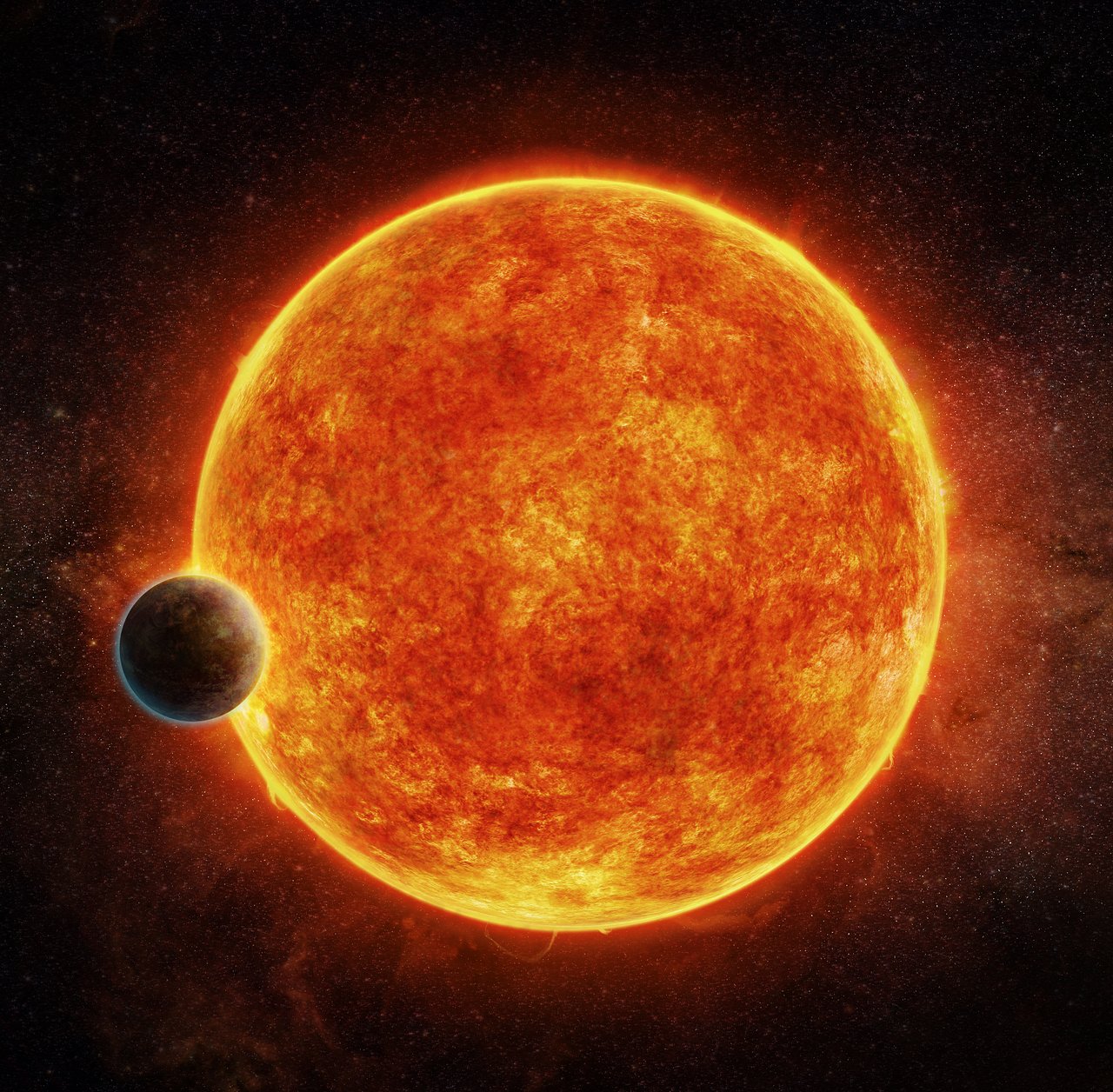Artistâs impression of the newly-discovered rocky exoplanet, L