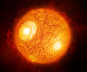 Artistâs impression of the red supergiant star Antares Rappresentazione artistica di Antares