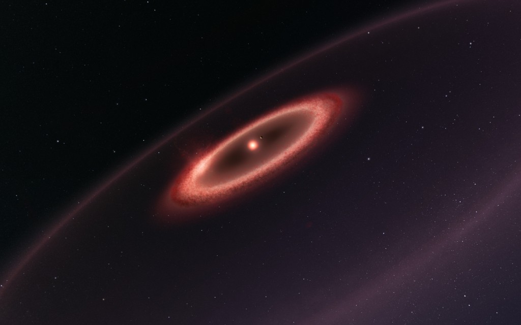 Artistâs impression of the dust belts around Proxima Centauri