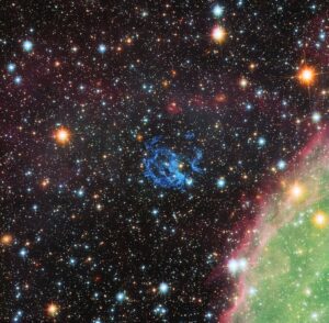 Hubble view of the surroundings of a hidden neutron star in the