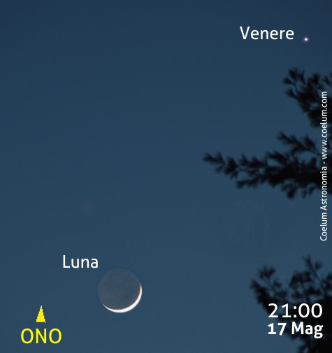 Una sottile falce di Luna e Venere