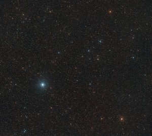 Widefield image of the sky around Barnardâs Star showing its m