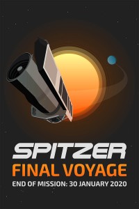 A poster celebrating Spitzer Final Voyage. On January 30th 2020, NASA's Spitzer Space Telescope will complete its mission. The Spitzer Final Voyage web page will tell its story, showcase new science and highlight its most outstanding achievements during t