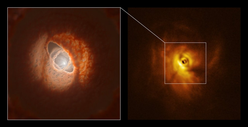 The inner ring of GW Orionis: model and SPHERE observations