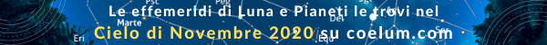 Effemeridi per eventi novembre 2020