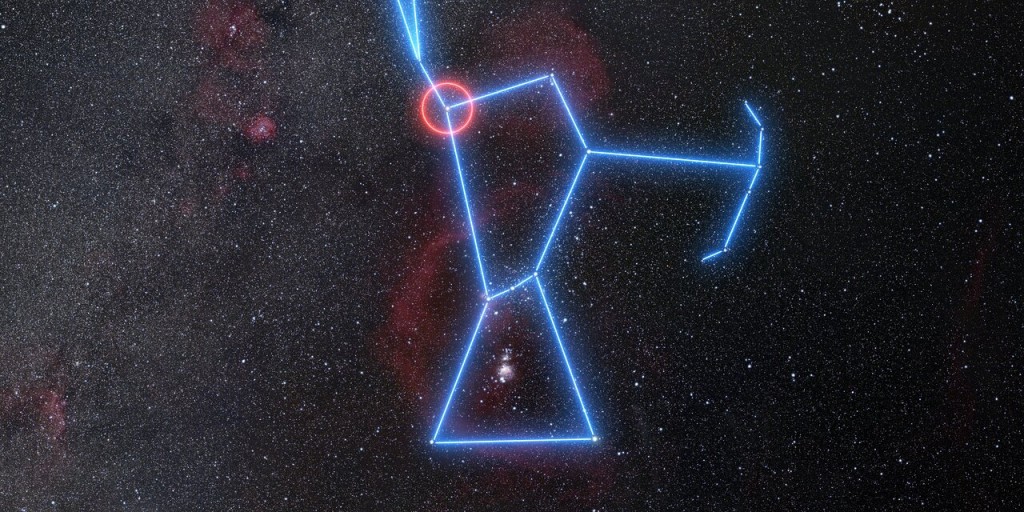 Wide-field view of the region of the sky where Betelgeuse is loc