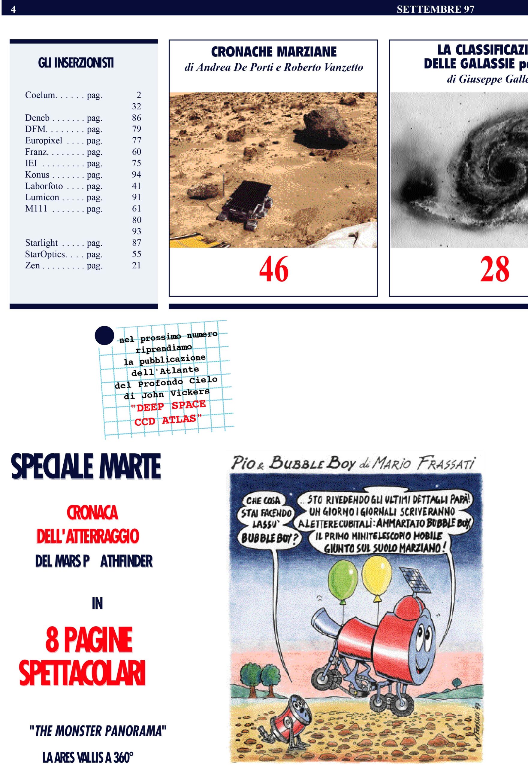 Coelum Astronomia N°1 di settembre 1997 - immagine 3