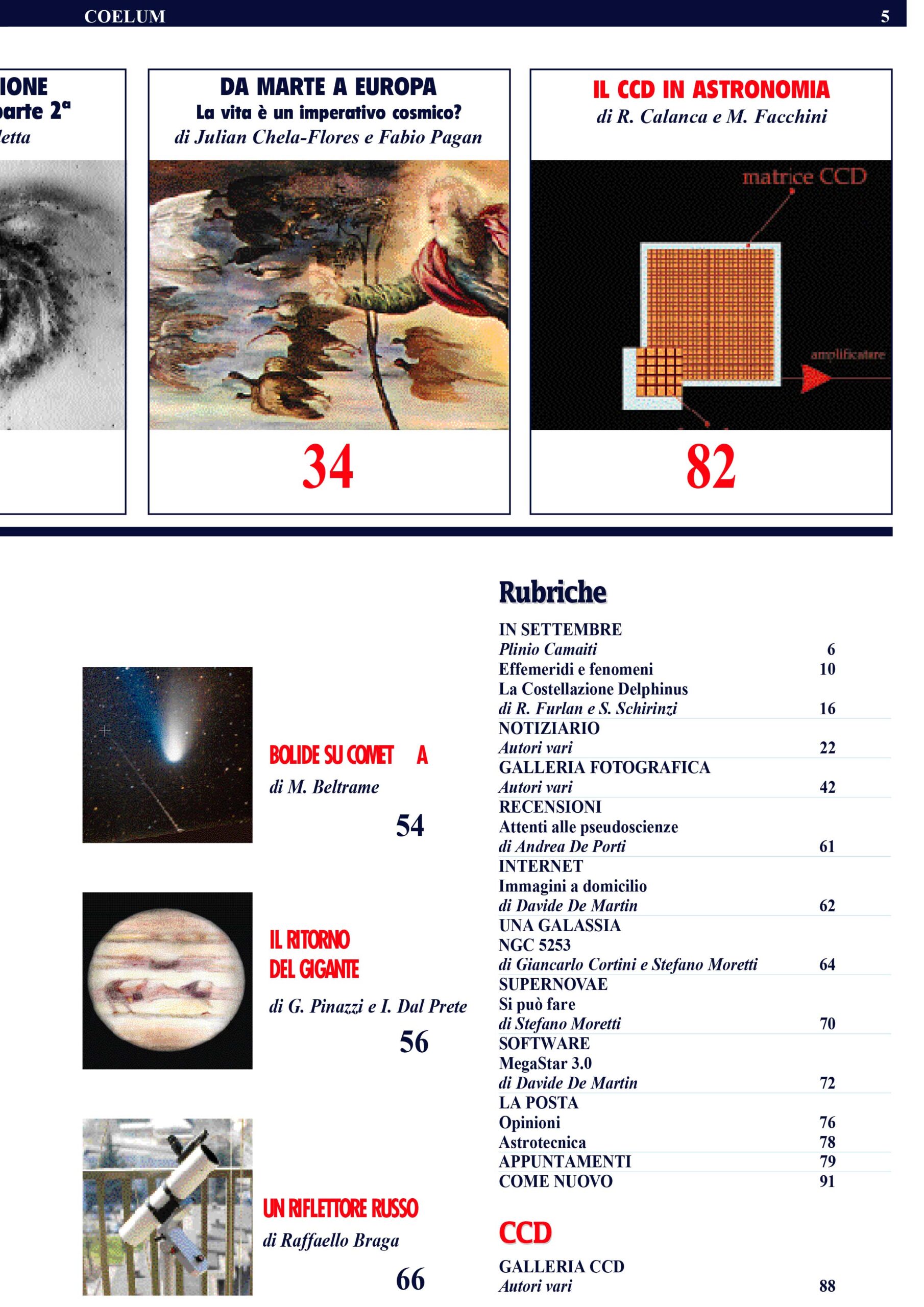 Coelum Astronomia N°1 di settembre 1997 - immagine 4