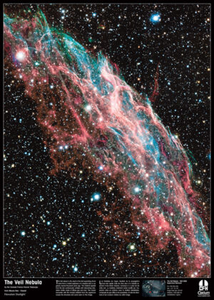 Poster Astronomia The Veil Nebula - La Nebulosa Velo 50x70 Spazio
