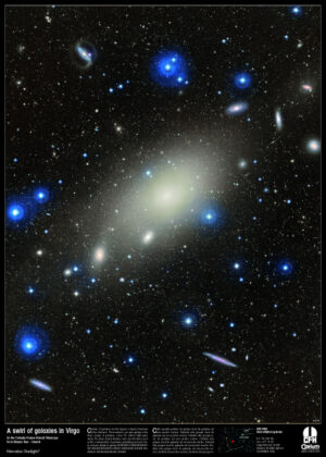 Poster Astronomia A Swirl of galaxies in Virgo - Vortice di Galassie 50x70 Deep Sky
