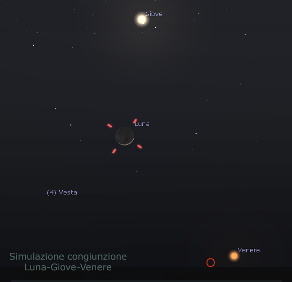 Simulazione congiunzione LUNA GIOVE VENERE