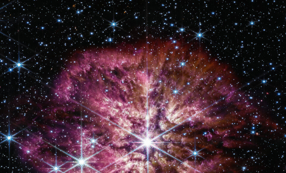Wolf-Rayet 124 (NIRCam and MIRI composite image)