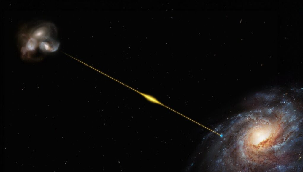 Artist’s impression of a record-breaking fast radio burst