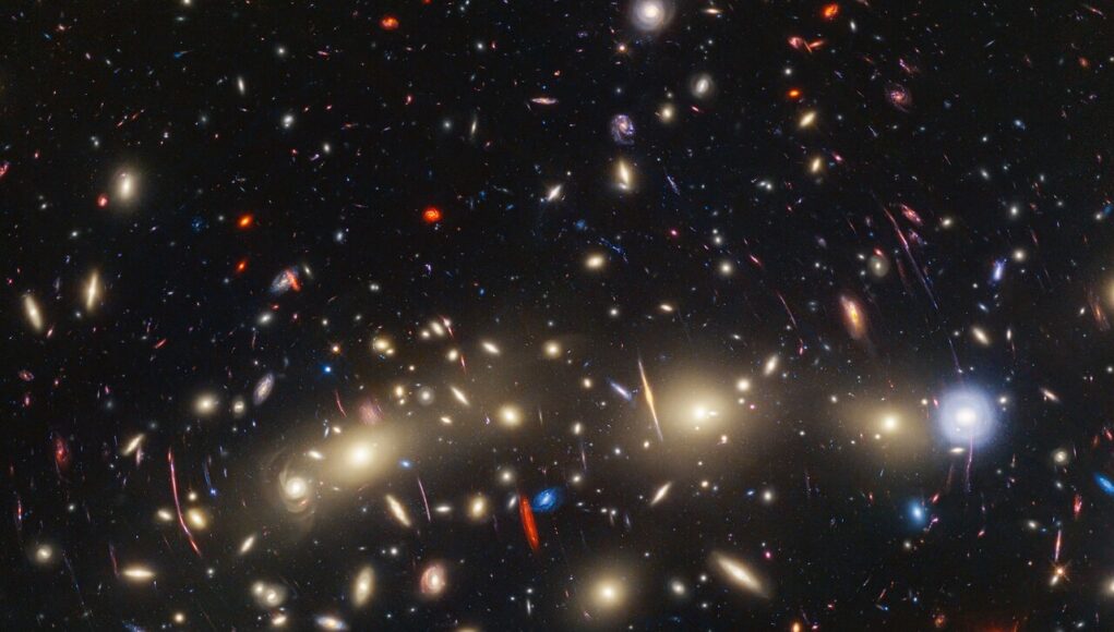 Galaxy cluster MACS0416 (Hubble and Webb composite image)