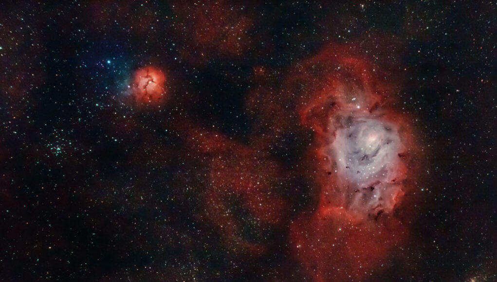 en-m8m20 Le bellissime nebulose a emissione M8 e M20 di Roberto Ciri
