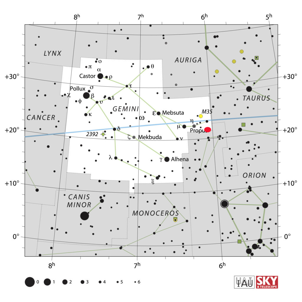 La posizione della nube di formazione
stellare AFGL 5180
AR: 06 08 53.98 - DEC: 21° 38' 31.70''