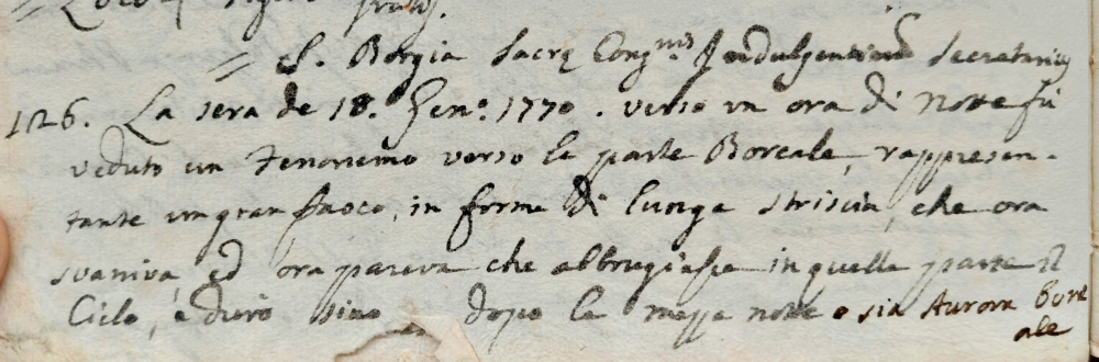 Fig. 3 - Estratto dal Diario di Don Pietro Lari (1756-1784) – Archivio Diocesano di Assisi