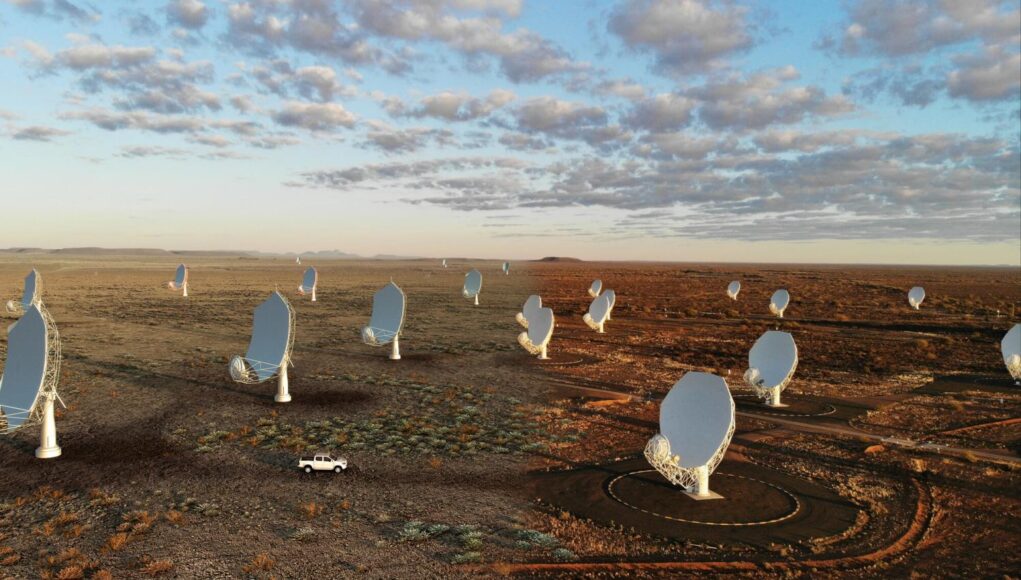 SKA-Mid - wide angle artist impression (composite)