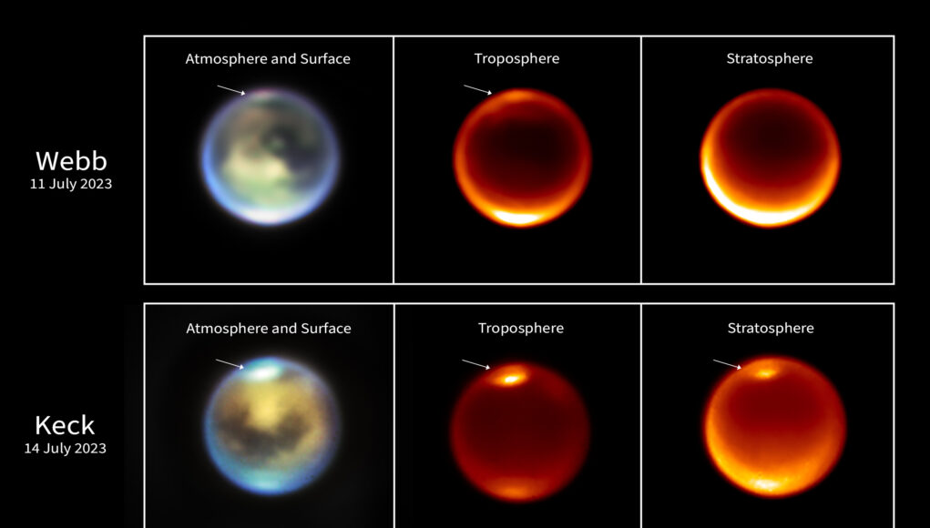 Titan (Webb and Keck image - 11 and 14 July 2023)