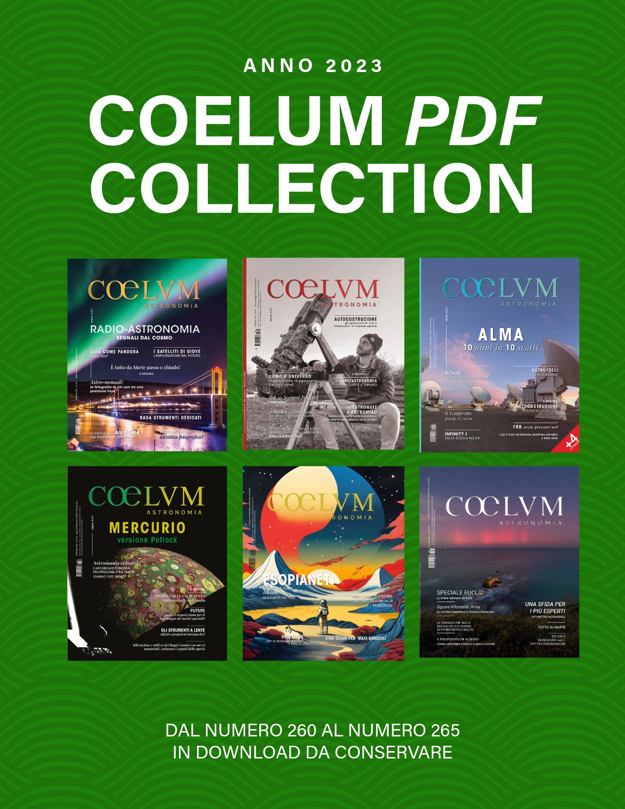 Raccolta Coelum 2023 – Numeri 260-265 in PDF