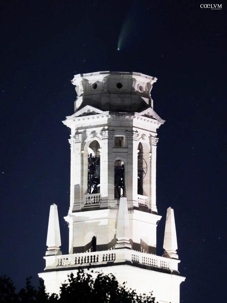 C/2025 A6 (Lemmon) sopra il campanile del Duomo di Verona