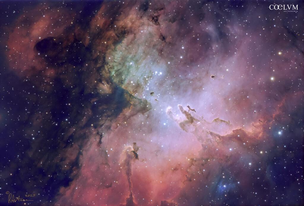 M16 la Nebulosa Aquila e dettaglio dei Pilastri della Creazione