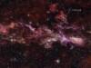 L'immagine di ALMA finora più grande mostra la chimica nascosta nel cuore della Via Lattea (Crediti: ALMA(ESO/NAOJ/NRAO)/S. Longmore et al. Background: ESO/D. Minniti et al.)
