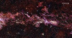 L'immagine di ALMA finora più grande mostra la chimica nascosta nel cuore della Via Lattea (Crediti: ALMA(ESO/NAOJ/NRAO)/S. Longmore et al. Background: ESO/D. Minniti et al.)