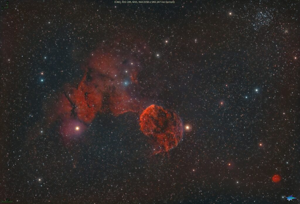 IC443, SH2-249, M35, NGC2158 e SH2-247