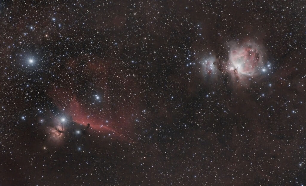 La nebulosa di Orione e la Testa di cavallo (M 42 e IC 434)