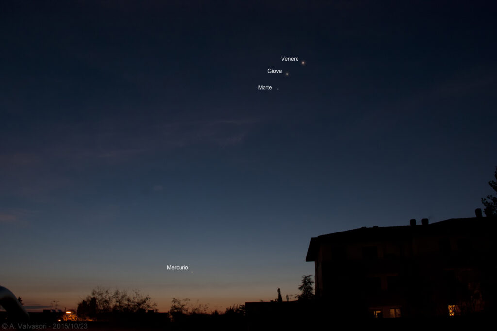 Congiunzione Venere-Giove-Marte