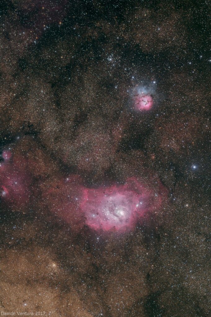 Nebulose Laguna M8 e Trifida M20
