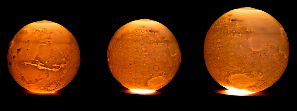 Litofania 3D globo di Marte