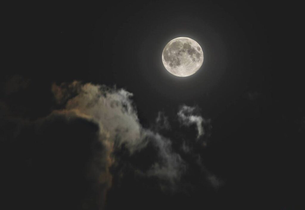 full Moon and Clouds
