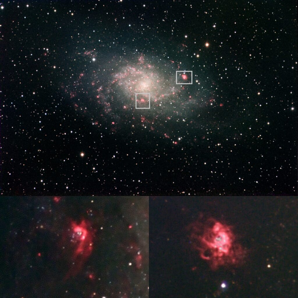 Nebulose all’interno della galassia M33