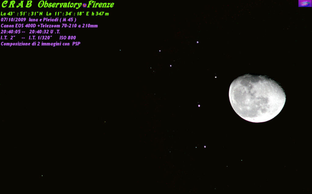 Luna e Pleiadi