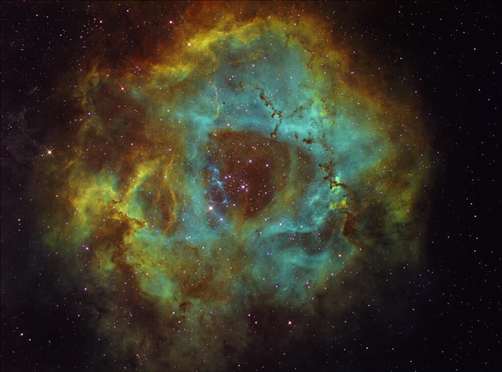 Nebulosa Rosetta in filtri a banda stretta