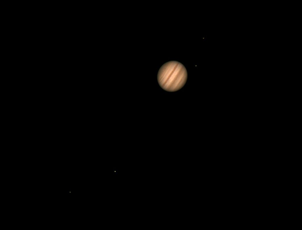 Giove prossimo all’opposizione con tutto il suo carosello di lune