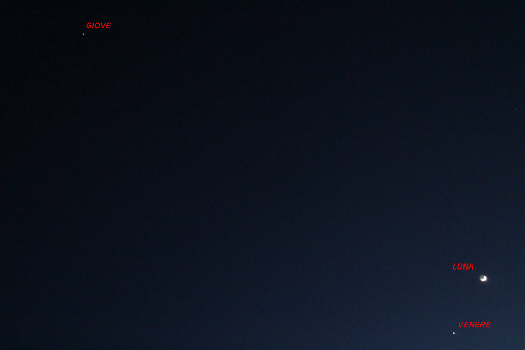 Congiunzione Luna-Venere con Giove