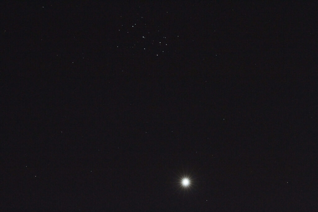 Venere e Pleiadi (M45) – Congiunzione