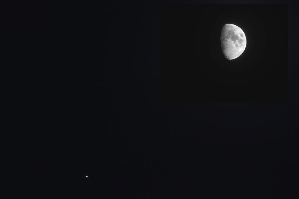 Congiunzione Luna Giove – Doppia esposizione