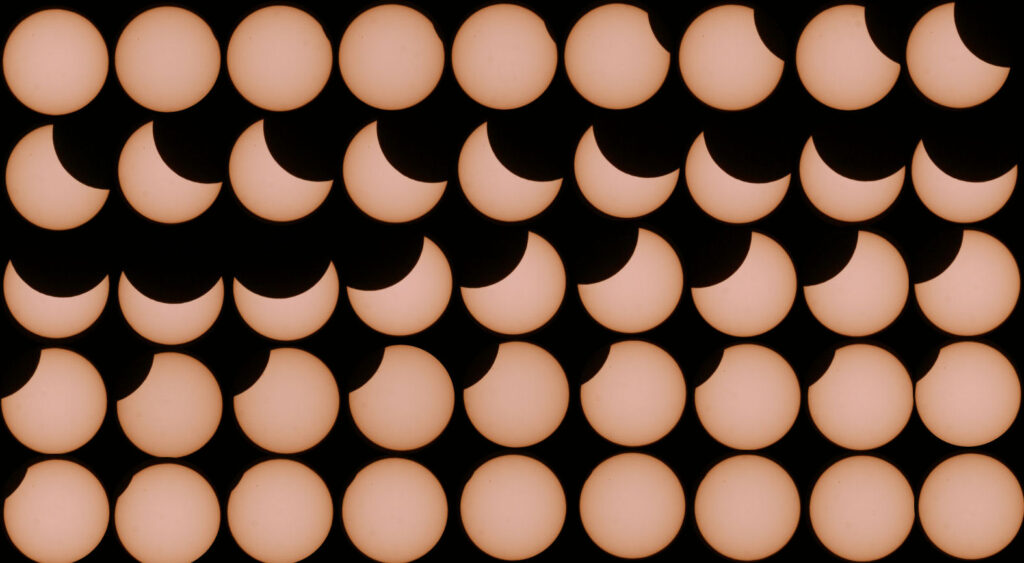 Sequenza completa dell’Eclisse parziale di Sole
