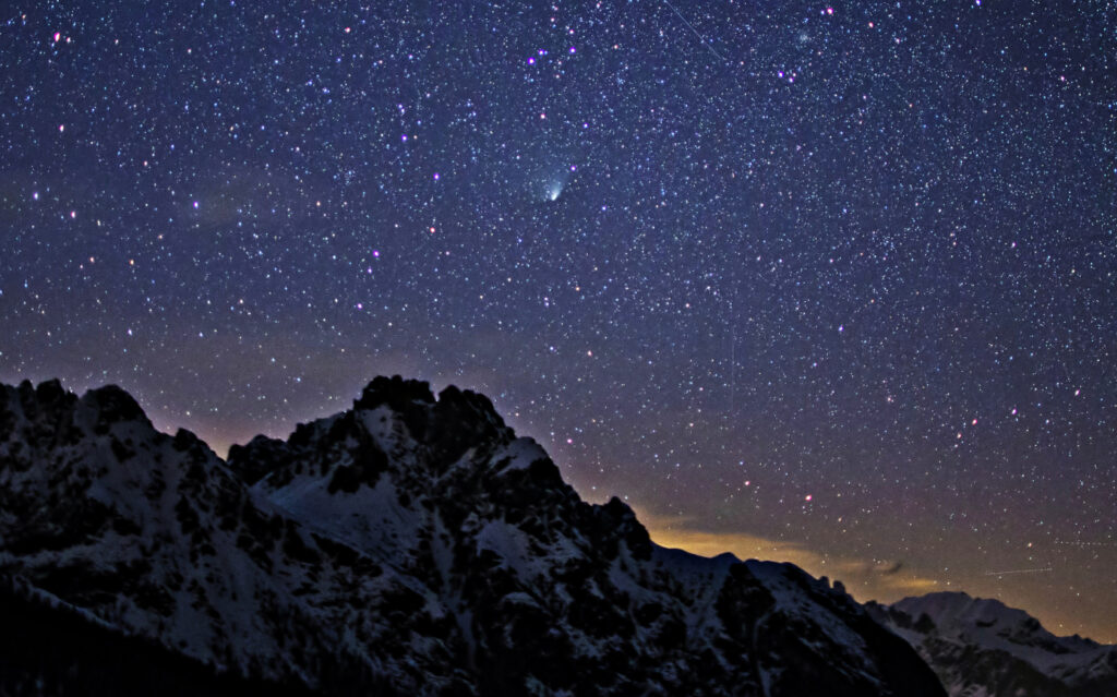 Cometa Pan-STARRS sopra il Tudaio