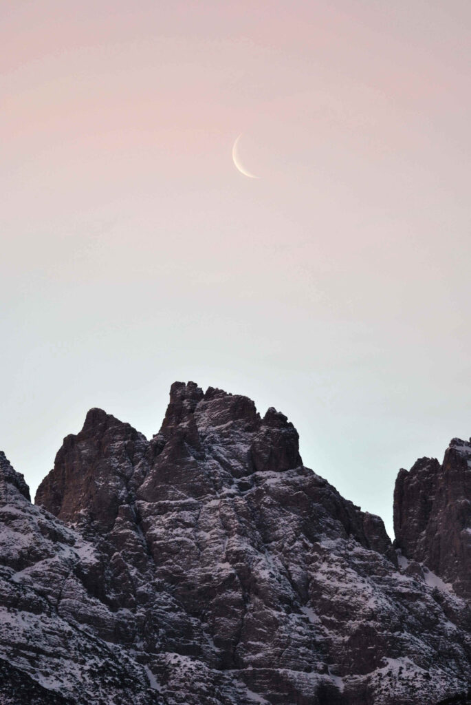 Falce di Luna Calante e Monte Cridola