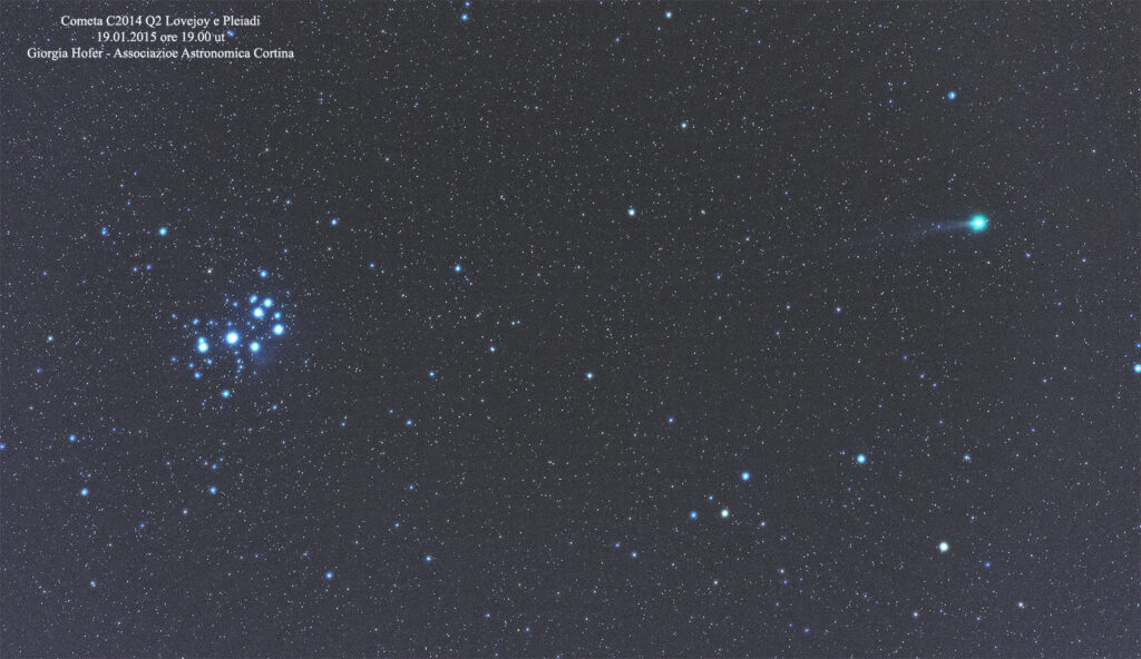 Cometa Lovejoy C2014Q2 e Pleiadi M45