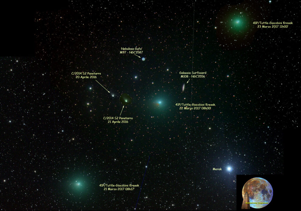 Le Comete 41PTGK e C/2014 S2 Panstarrs fra M108 e M97